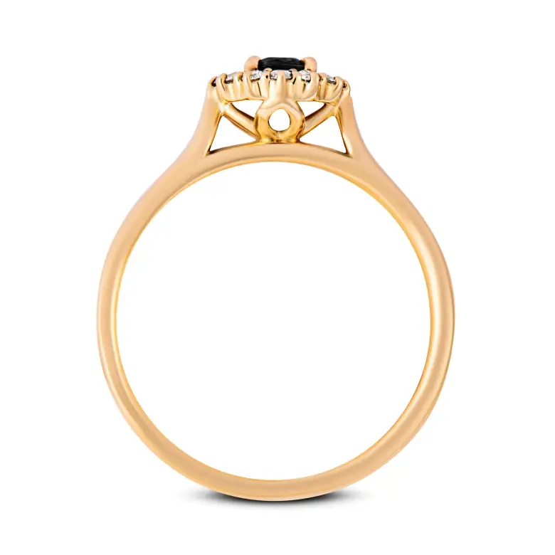 Złoty pierścionek z czarnym diamentem Złoty pierścionek z czarnym diamentem